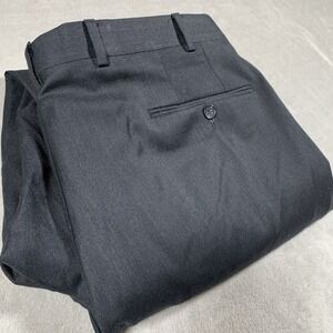 Samuelsohn Dress Pants 38x28* Charcoal  100% Wool Super 110s Flat Front Cuffed
